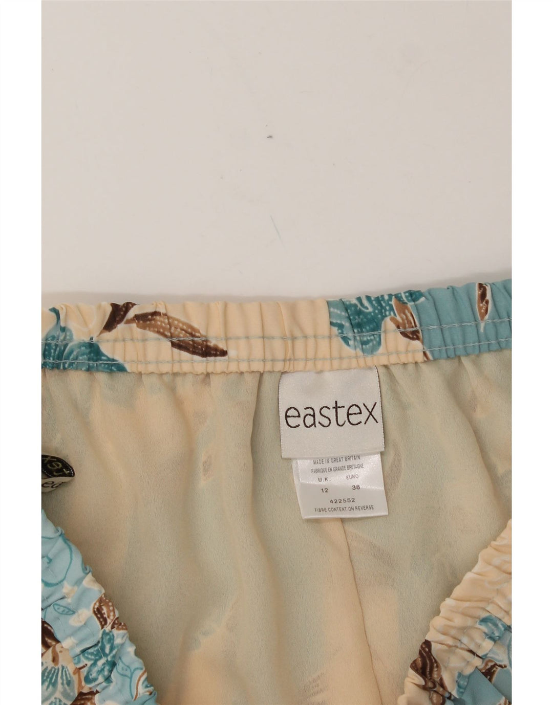 EASTEX Womens Pleated Skirt UK 12 Medium W30  Blue Floral Polyester Vintage Eastex and Second-Hand Eastex from Messina Hembry 