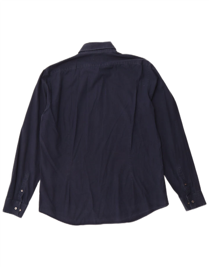 CALVIN KLEIN Camicia slim fit da uomo taglia 16 1/2 large cotone blu navy