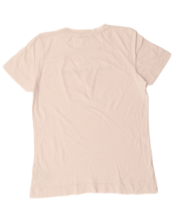 T-shirt grafica da donna Tommy Hilfiger Top UK 14 cotone bianco medio