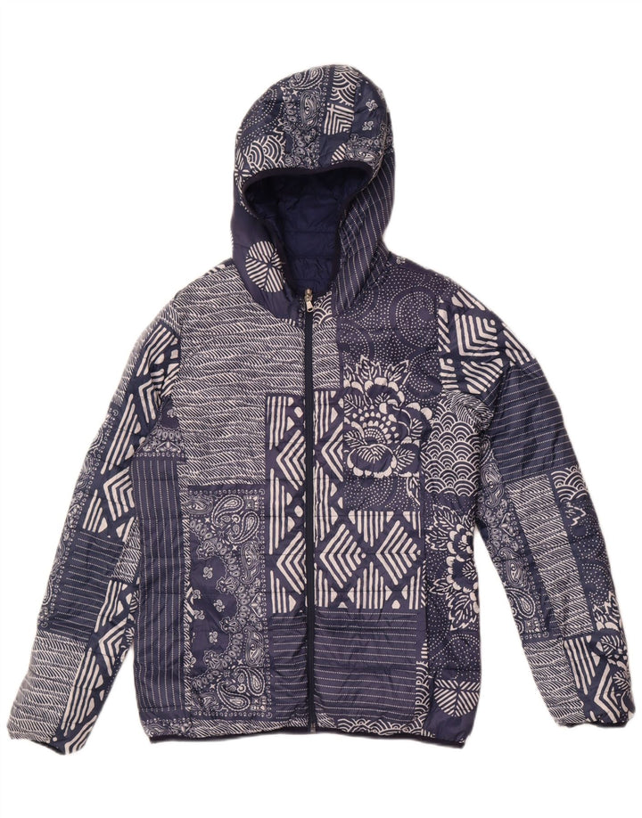 Giacca imbottita con cappuccio da donna Champion IT 46 Large Patchwork blu navy