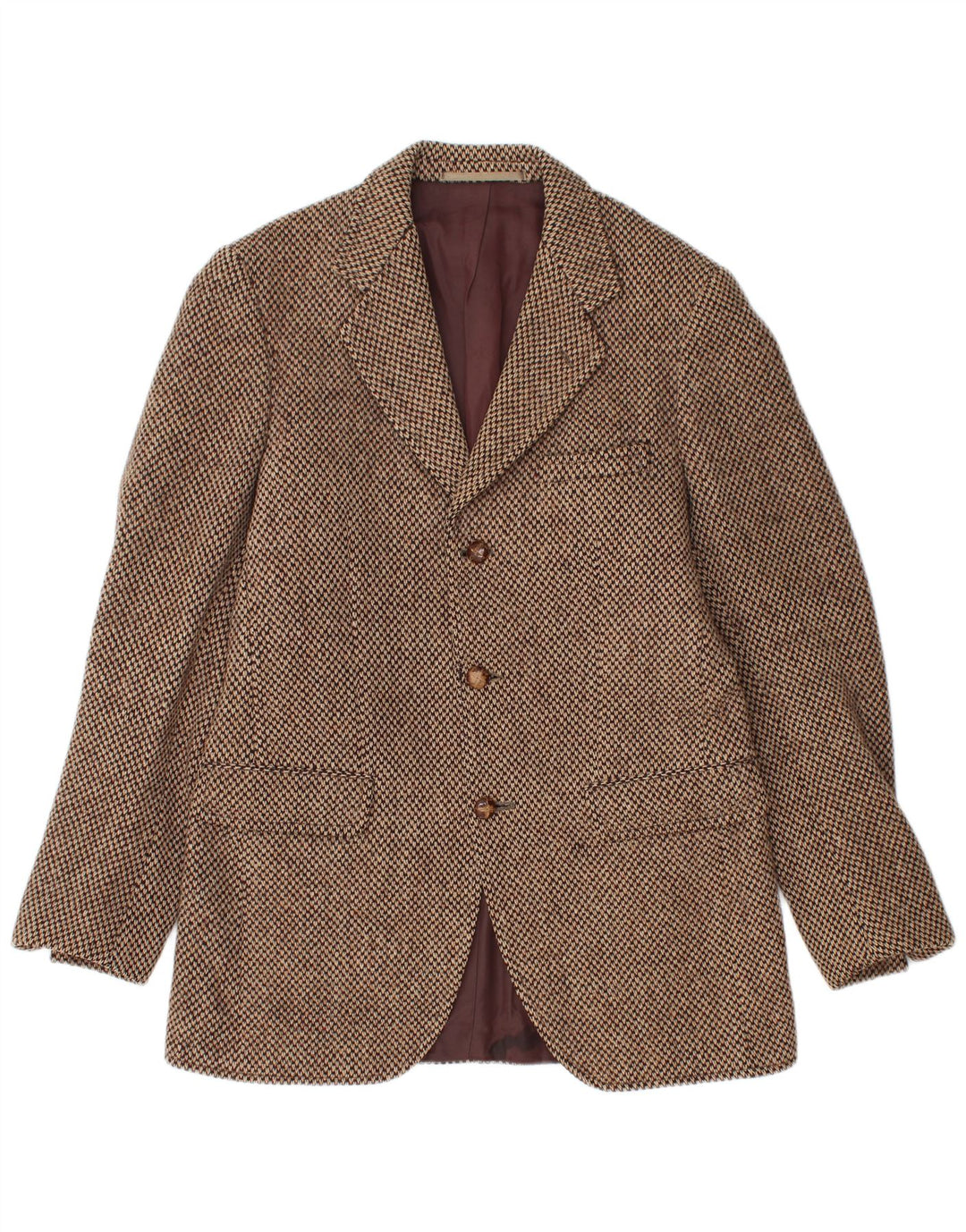 HARRIS TWEED Giacca blazer a 3 bottoni da uomo UK 38 Lana nuova marrone medio
