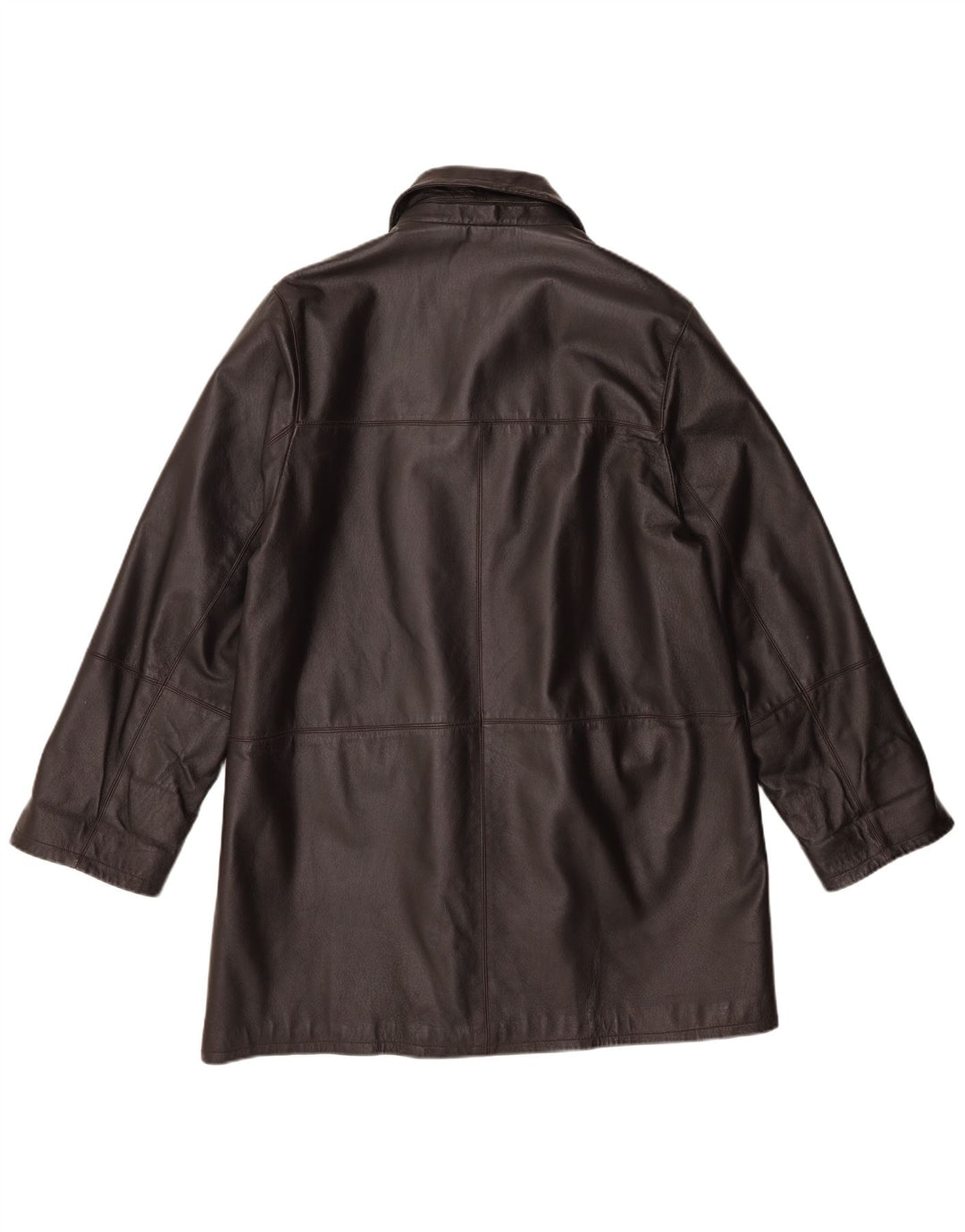 Cappotto in pelle vintage da donna IT 50 XL in pelle marrone