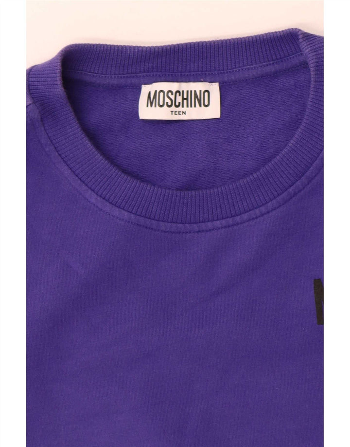 Moschino Felpa con grafica per ragazzi Maglione 13-14 anni Viola