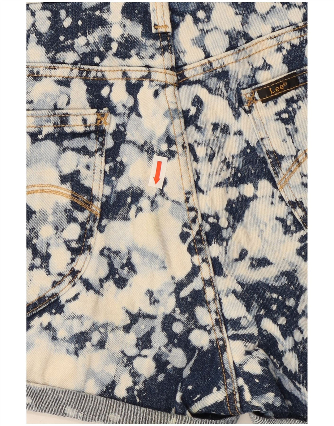 Pantaloni caldi denim da donna Lee W28 cotone tie dye medio blu navy