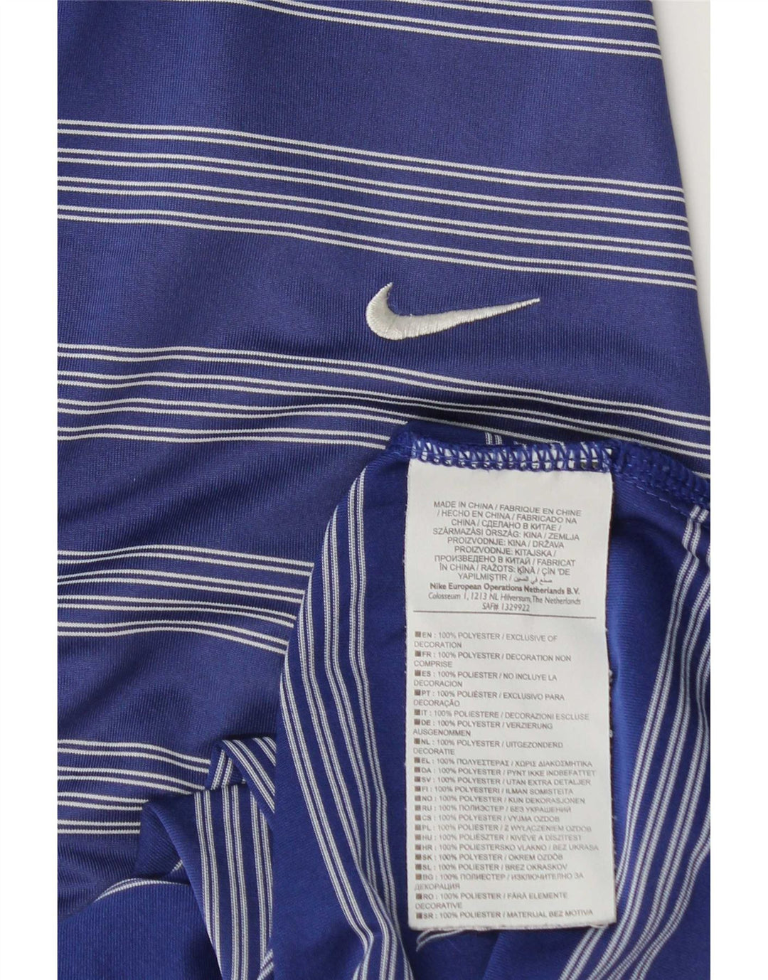 Polo Nike da uomo 2XL in poliestere a righe blu navy