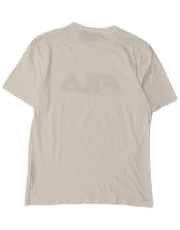 T-shirt grafica da uomo Fila Top Small in cotone bianco