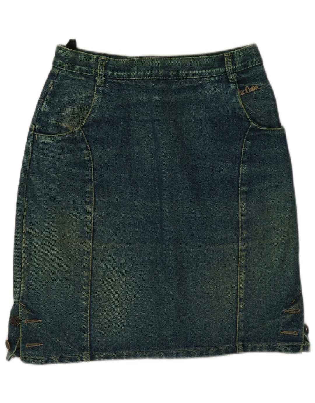 Gonna in denim da donna Lee Cooper IT 42 media W26 cotone verde