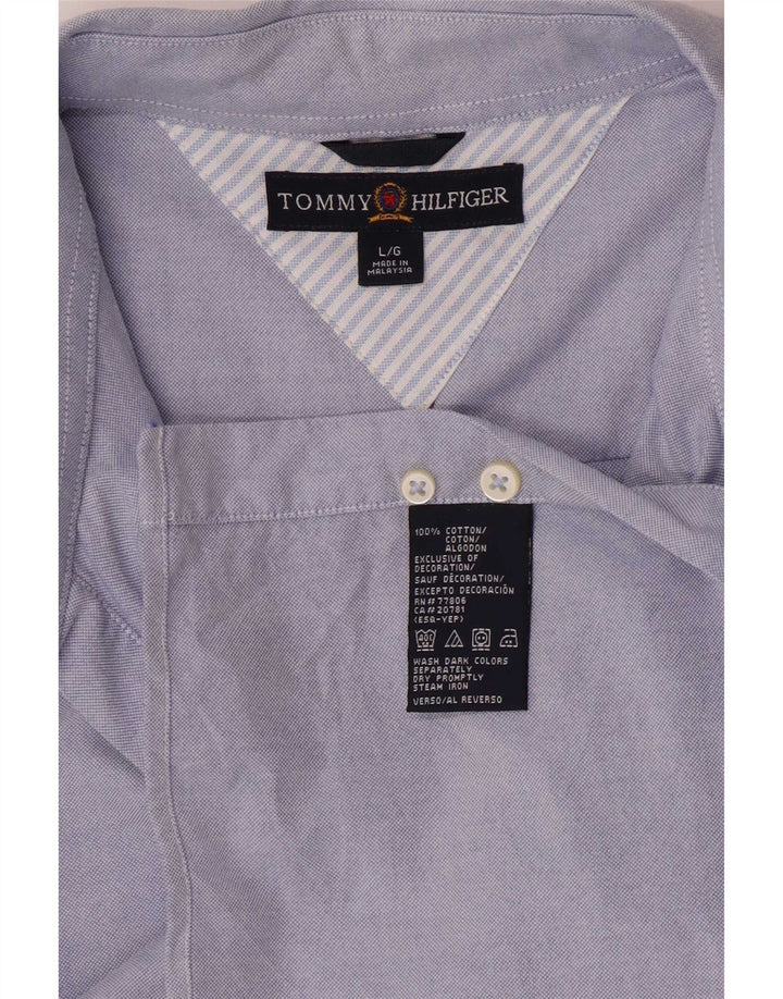 Camicia da uomo Regular Fit Tommy Hilfiger Large in cotone blu