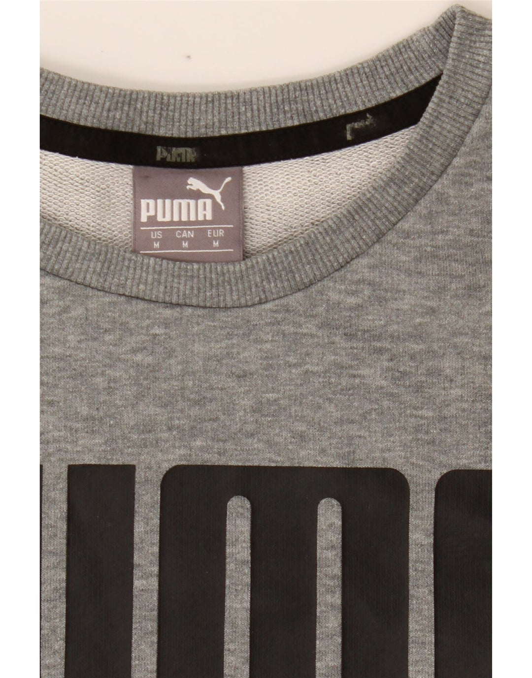 PUMA Mens Graphic Sweatshirt Jumper Medium Grey Vintage Puma and Second-Hand Puma from Messina Hembry 