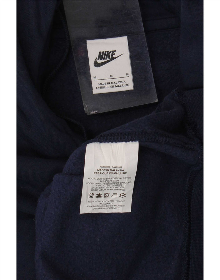 Felpa con cappuccio da uomo Nike, cotone medio blu navy