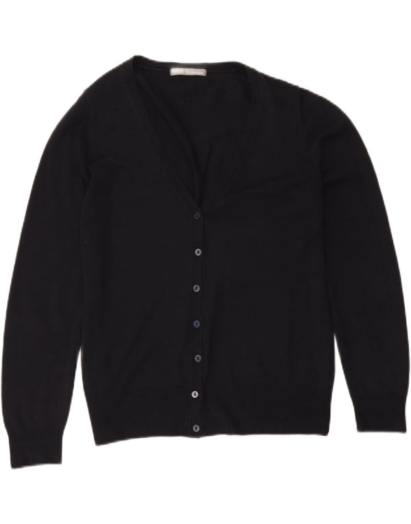 Maglione cardigan da donna Marks & Spencer UK 14 grande acrilico blu navy