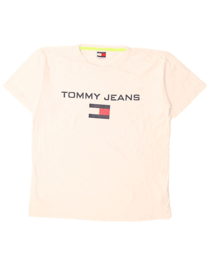 T-shirt grafica da uomo Tommy Hilfiger Top in cotone bianco medio