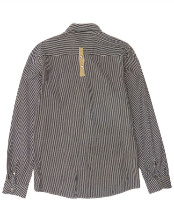 Camicia Quiksilver da uomo piccola in cotone gessato blu