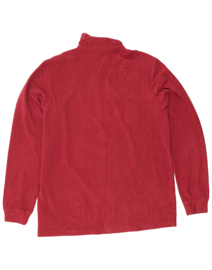 Maglione in pile da uomo Lotto con zip e collo in poliestere rosso medio