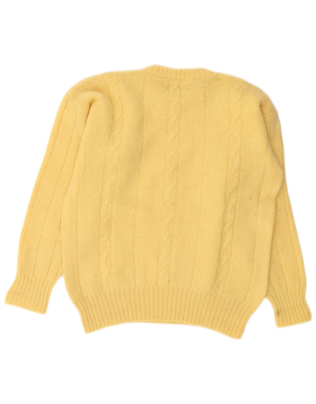 Maglione vintage da uomo girocollo giallo medio