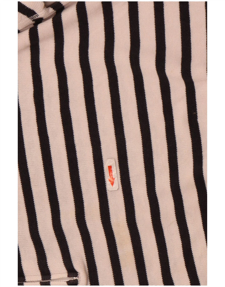 Maglione da donna con collo con zip Slam UK 14 Cotone a righe bianche medie