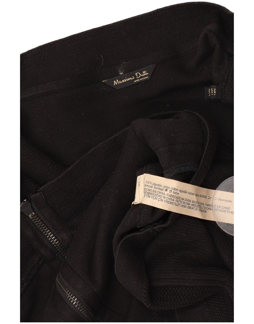 Maglione cardigan da uomo Massimo Dutti grande cotone nero