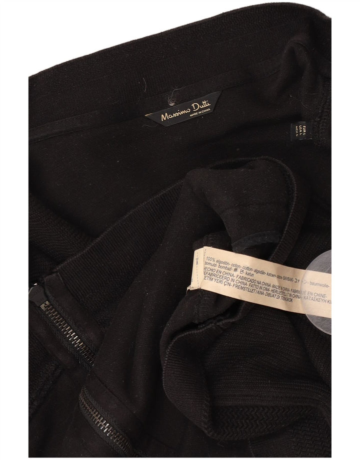 Maglione cardigan da uomo Massimo Dutti grande cotone nero