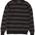 Maglione da uomo Marks & Spencer con zip autografa, maglione a righe nere medie