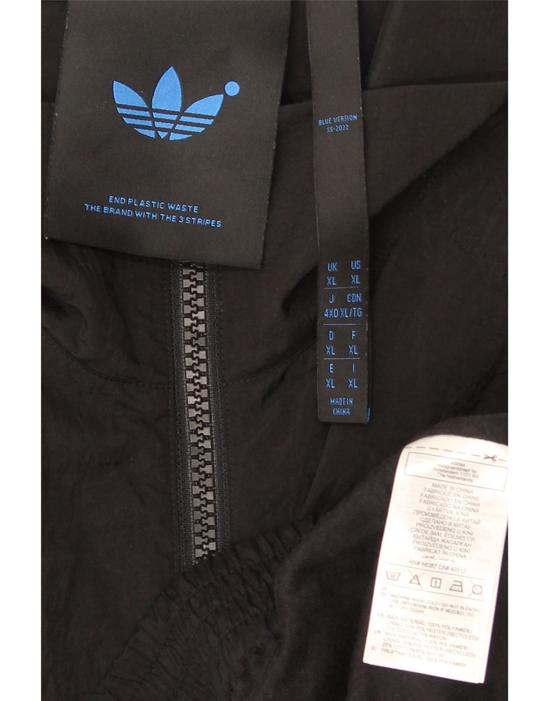 Giacca bomber da uomo vestibilità ampia Adidas UK 42 XL nera in poliammide