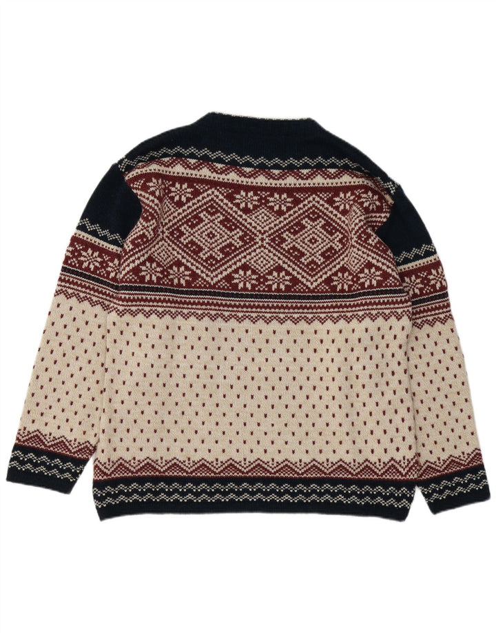Maglione girocollo da uomo VINTAGE piccolo Fair Isle multicolore
