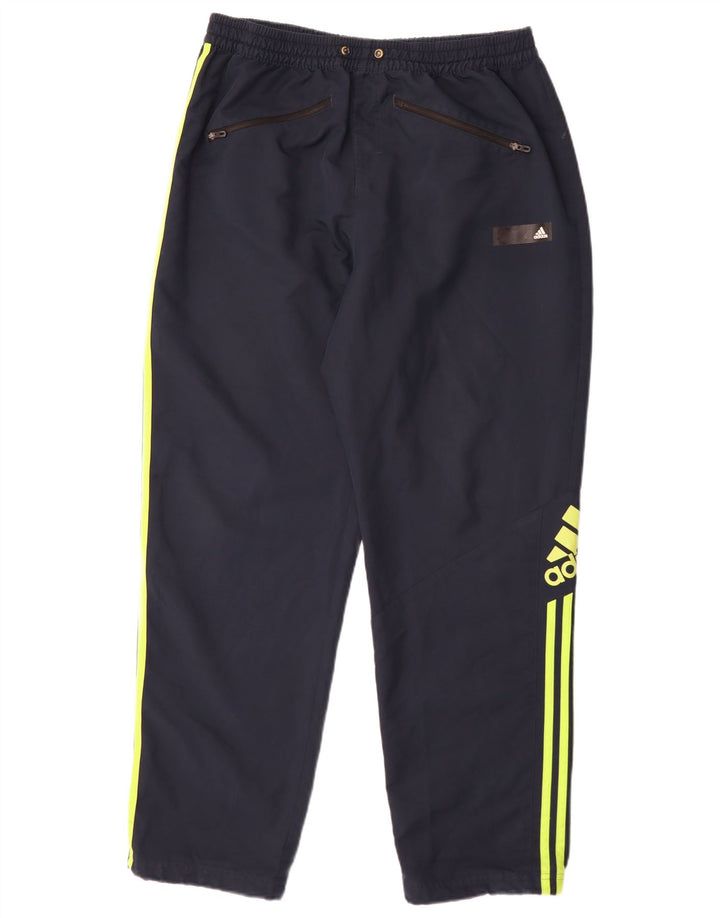 Pantaloni da tuta grafica da uomo Adidas Large in poliestere blu navy