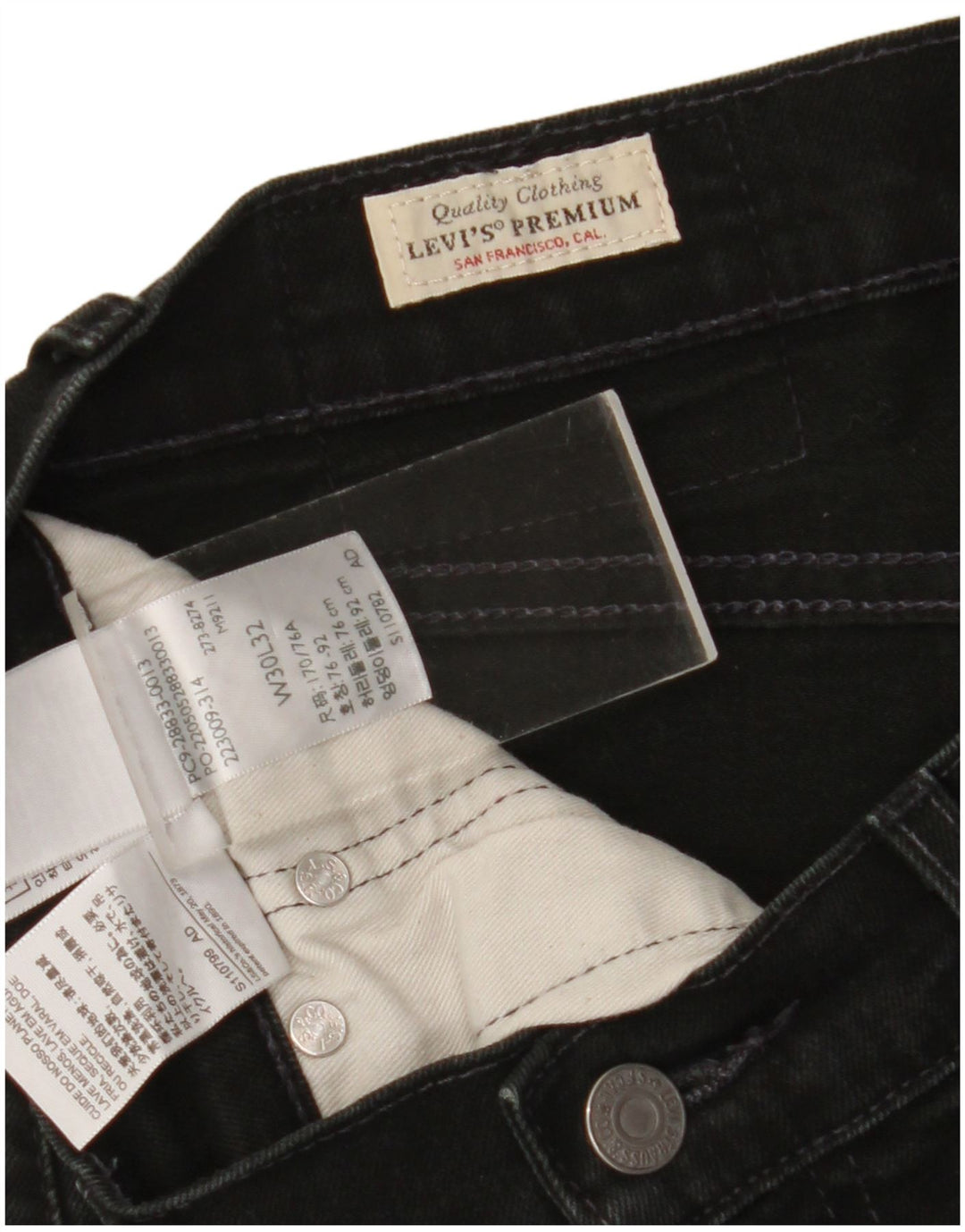 Jeans slim da uomo Levi's W30 L29 cotone nero