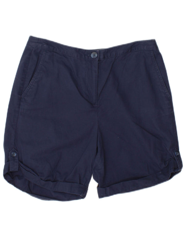 Pantaloncini chino da donna Marks & Spencer UK 10 piccoli W27 cotone blu navy
