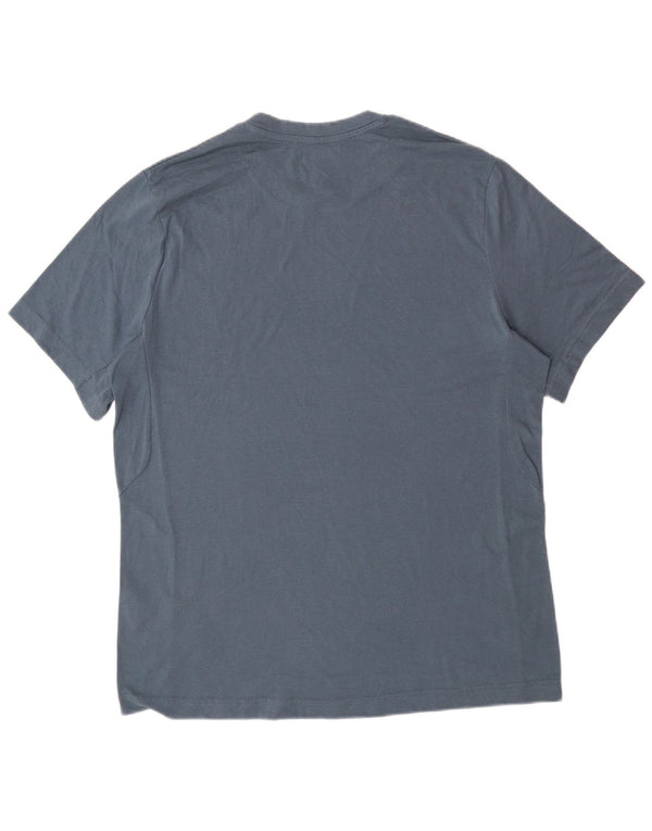 REEBOK Mens T-Shirt Top Large Blue Polyester