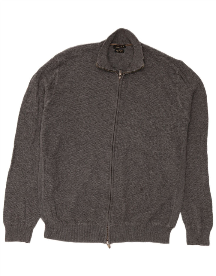 Massimo Dutti Maglione cardigan con zip intera da uomo XL Grigio