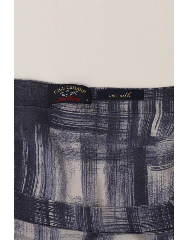Camicetta oversize da donna Paul & Shark Top IT 44 Seta geometrica blu medio