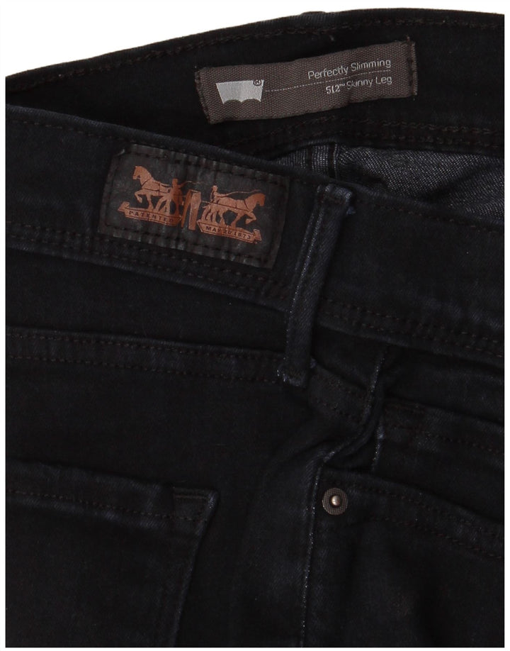 LEVI'S Donna 512 Jeans skinny perfettamente dimagranti W32 L27 Nero