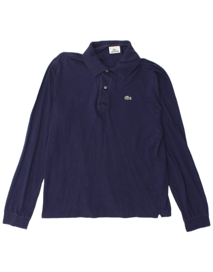 Polo da uomo a maniche lunghe Lacoste taglia 4 cotone medio blu navy