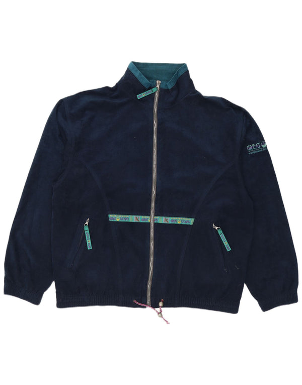 Giacca da ginnastica da donna in velluto grafico Great Escapes IT 50 XL Blu navy