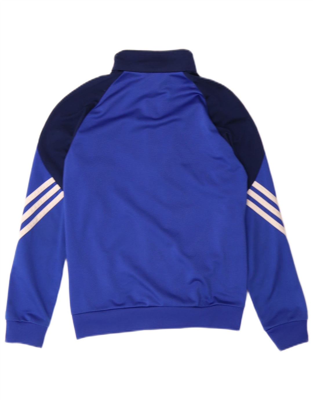 ADIDAS Boys Tracksuit Top Jacket 9-10 Years Medium Blue Colourblock