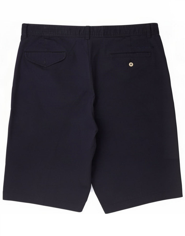Sergio Tacchini Pantaloncini chino da uomo XL W38 Poliestere blu navy