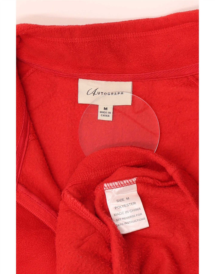 Gilet in pile da uomo Marks & Spencer Autograph UK 38 poliestere rosso medio
