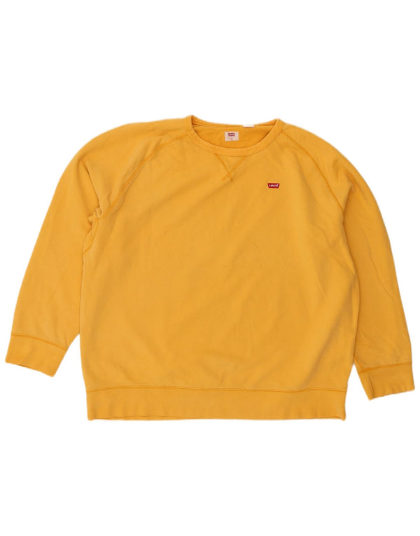 Levi's Donna Felpa Oversize Maglione UK 20 2XL Cotone Giallo