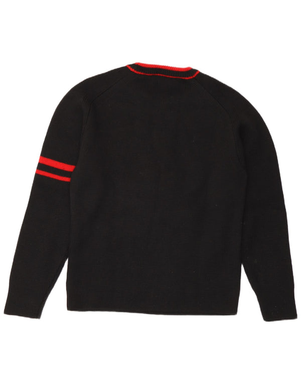 Maglione maglione girocollo da donna vintage UK 16 grandi strisce nere