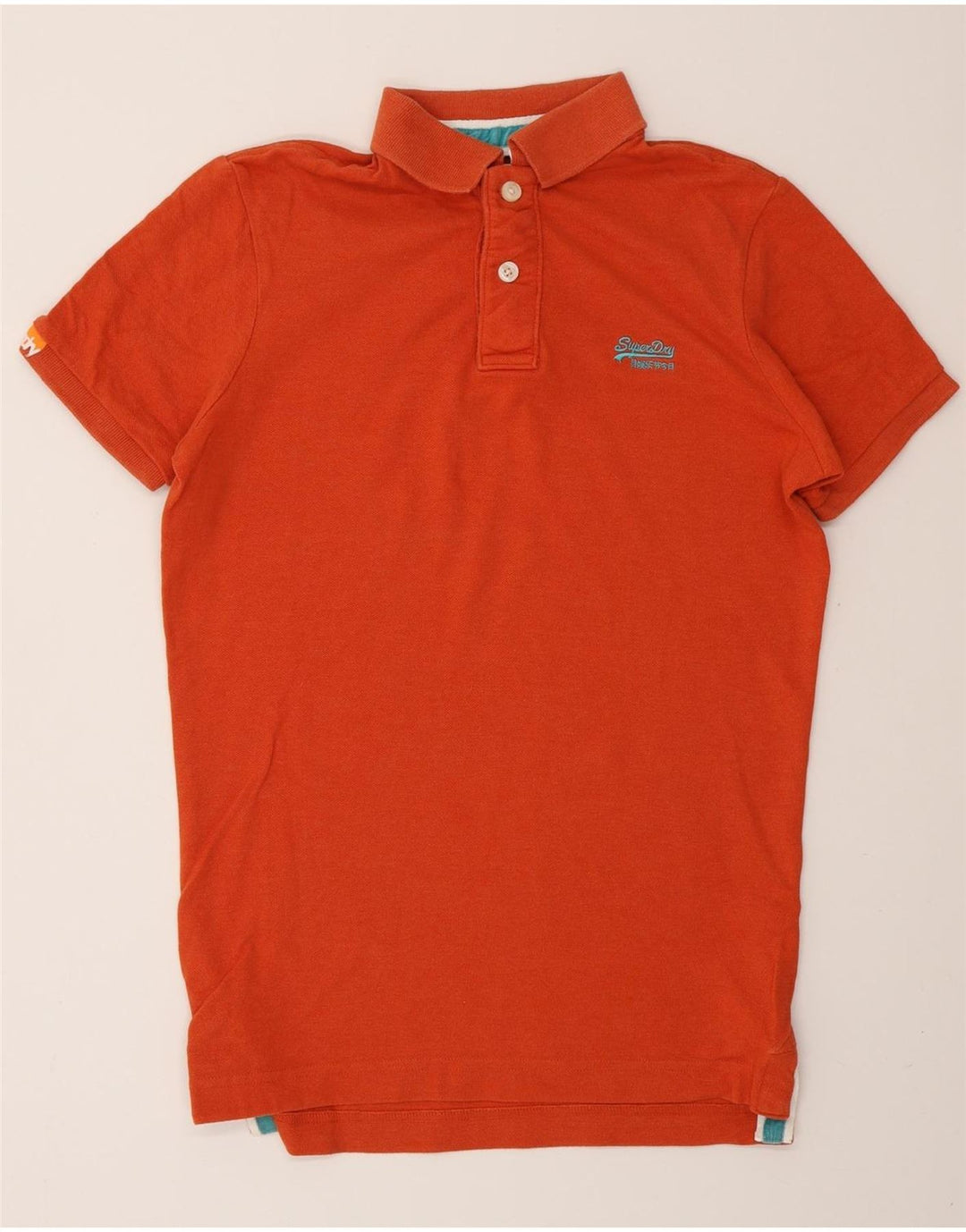 Polo alta da uomo SUPERDRY in cotone arancione medio