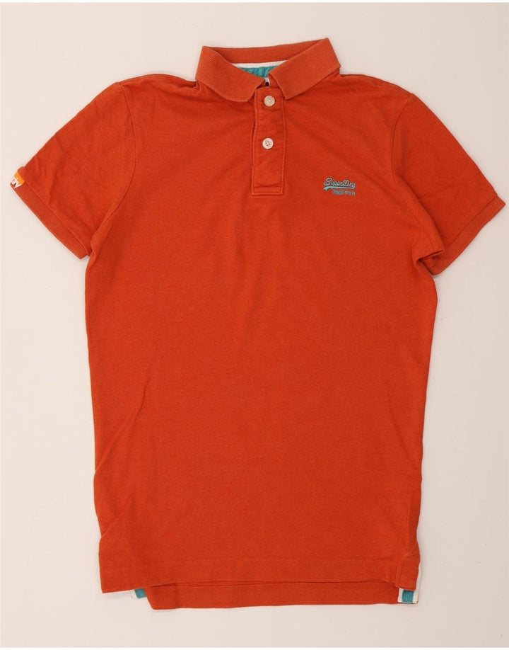 Polo alta da uomo SUPERDRY in cotone arancione medio