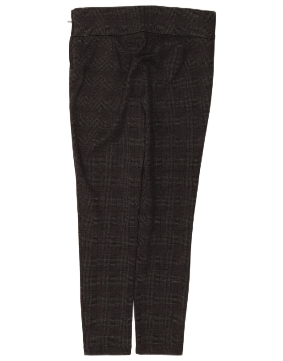 Pantaloni casual slim a vita alta da donna ZARA grandi W30 L28 a quadri grigi