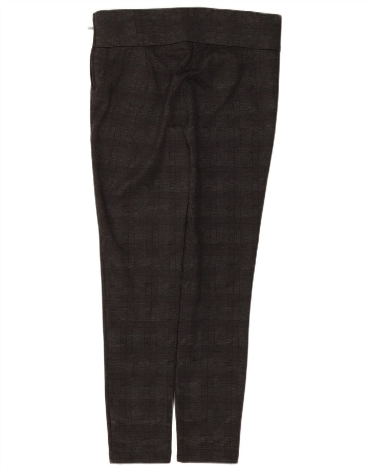 Pantaloni casual slim a vita alta da donna ZARA grandi W30 L28 a quadri grigi