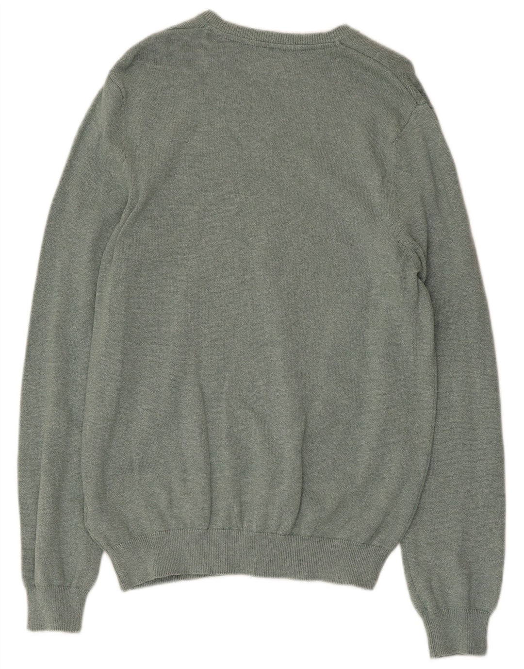MARKS & SPENCER Maglione da uomo con scollo a V in cotone screziato verde medio