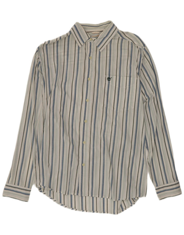 Camicia da uomo Timberland in cotone a righe grandi blu