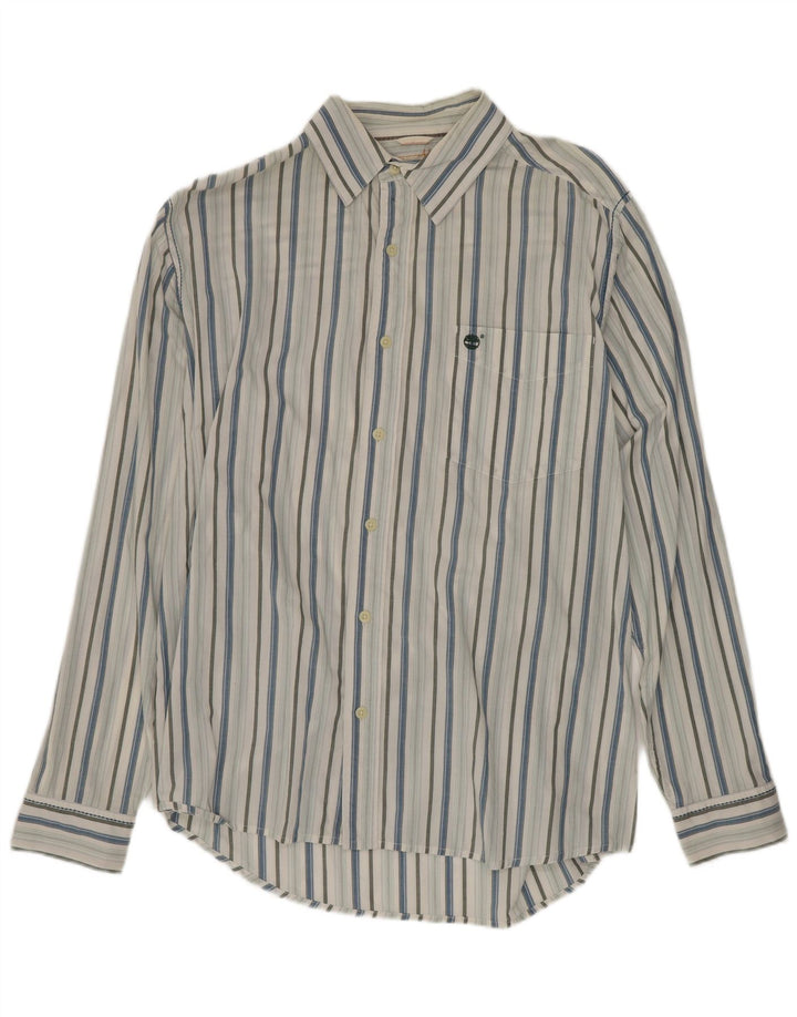 Camicia da uomo Timberland in cotone a righe grandi blu