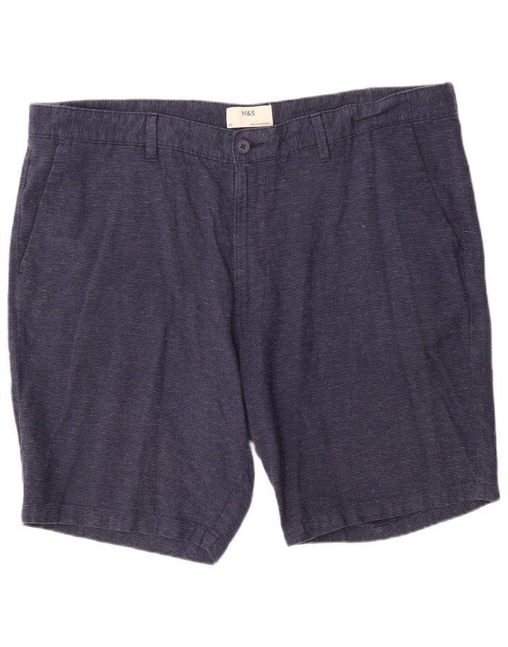 Pantaloncini chino da uomo Marks & Spencer W42 2XL Lino blu