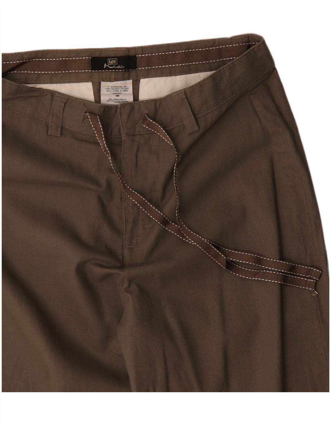 Pantaloni corti da donna Lee Khakis a gamba larga US 8 Medium W30 L23 Lino marrone