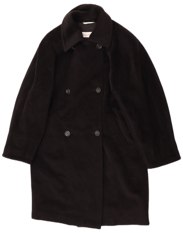 Cappotto doppiopetto in lana da donna Max Mara UK 12 Classico in lana nera media