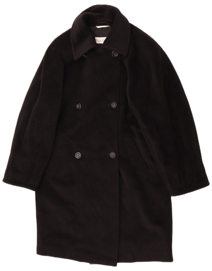 Cappotto doppiopetto in lana da donna Max Mara UK 12 Classico in lana nera media